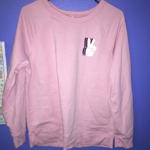 Pink peace sign pullover
